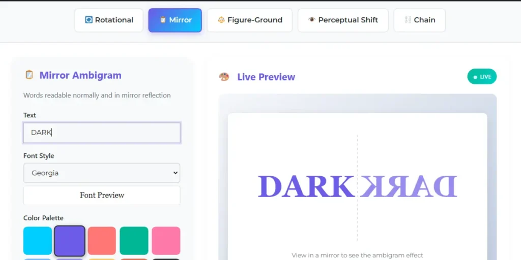 Ambigram Generator Mirror