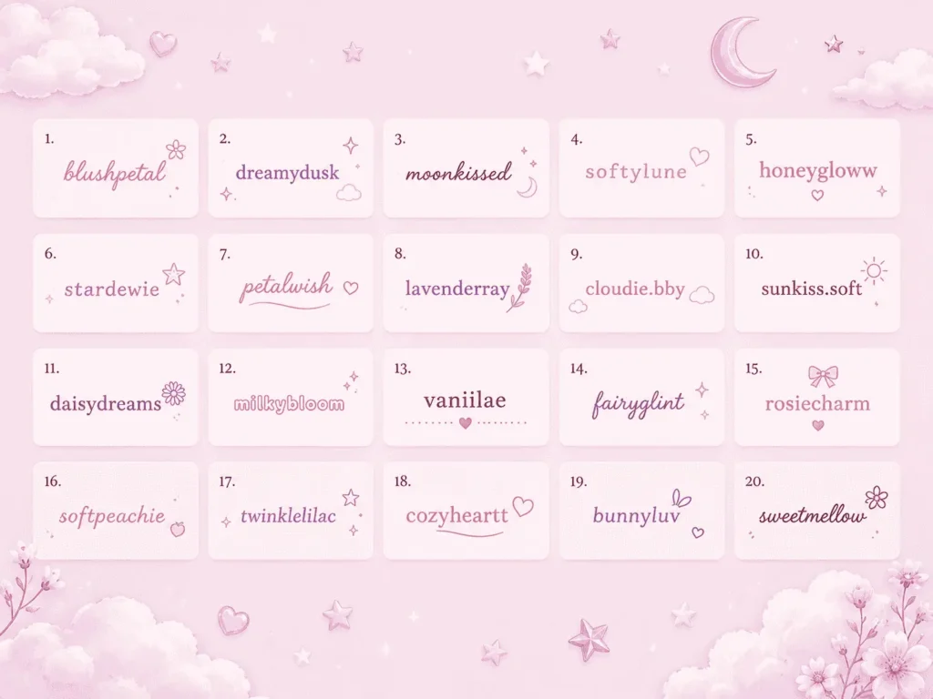 Aesthetic usernames for Instagram soft and cute
