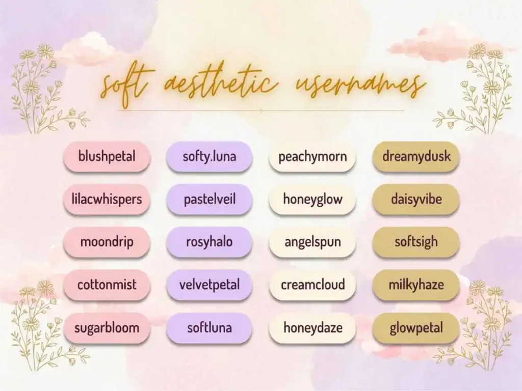 Soft and kwaii aesthetic Tik Tok username