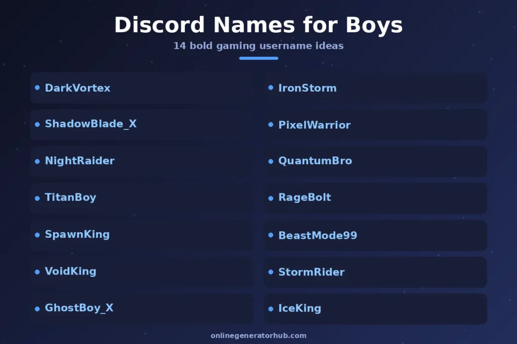 Discord names for boys